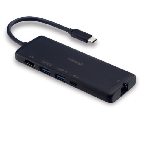 LINDY Lindy 43358 stacja dokująca Przewodowa USB 3.2 Gen 1 (3.1 Gen 1) Type-C Czarny