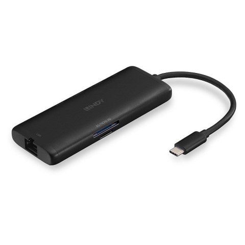 LINDY Lindy 43358 stacja dokująca Przewodowa USB 3.2 Gen 1 (3.1 Gen 1) Type-C Czarny