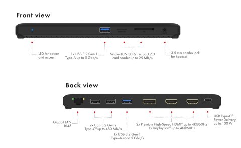No name Stacja dokująca IcyBox USB Type-C mit dreifach Videoausgabe