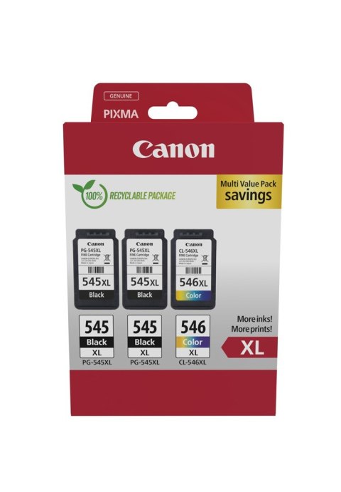 Canon Canon 8286B013 nabój z tuszem 3 szt. Oryginalny Wysoka (XL) wydajność Czarny, Cyjan, Purpurowy, Żółty