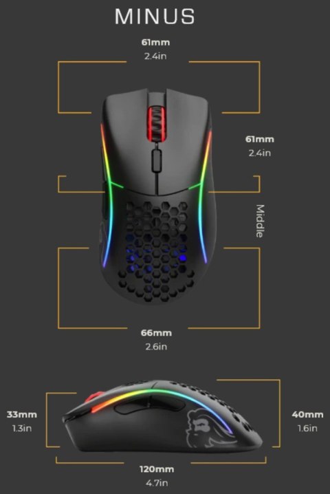 GLORIOUS Glorious PC Gaming Race Model D- myszka Po prawej stronie RF Wireless 19000 DPI