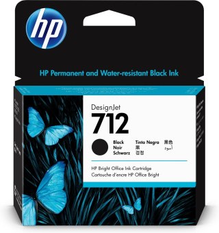 Hewlett-Packard HP Czarny wkład atramentowy 712 DesignJet 80 ml