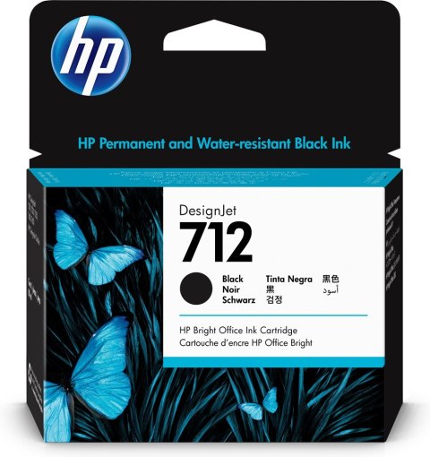 Hewlett-Packard HP Czarny wkład atramentowy 712 DesignJet 80 ml