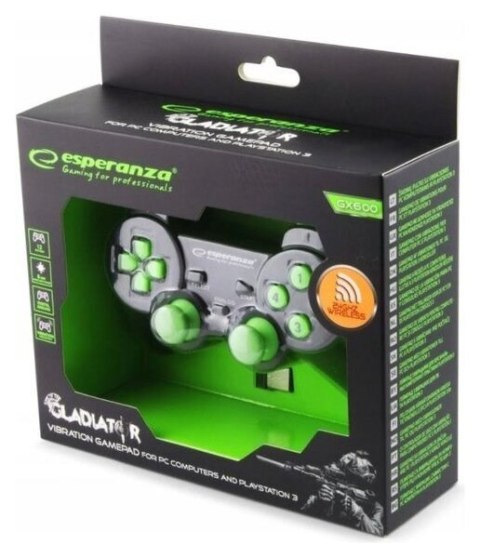Esperanza Gamepad bezprzewodowy Esperanza GLADIATOR EGG108G (PC, PS3; kolor czarny)