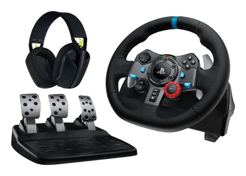Logitech Logitech G 991-000539 kontroler gier Aluminium, Czarny USB Kierownica + pedały + zestaw słuchawkowy PC, PlayStation 4, PlayStati