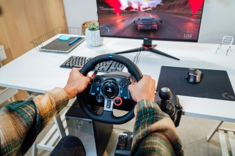Logitech Logitech G 991-000539 kontroler gier Aluminium, Czarny USB Kierownica + pedały + zestaw słuchawkowy PC, PlayStation 4, PlayStati