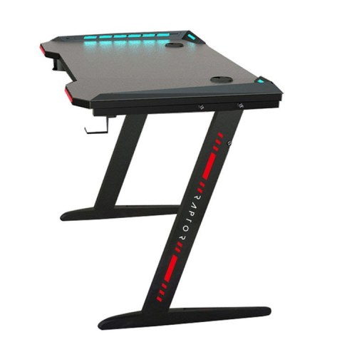 No name Biurko gamingowe Raptor GT100 120x60cm RGB czarne