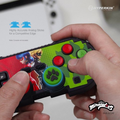 No name Hyperkin Pixel Art Zielony, Czerwony Bluetooth Gamepad Nintendo Switch, Nintendo Switch Lite, Nintendo Switch OLED