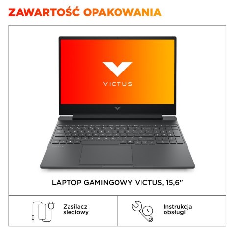 Hewlett-Packard HP Victus 15-fb3231nw Ryzen 7 7445HS 15,6"FHD IPS 144Hz 300nits AG 16GB DDR5 5600 SSD512 RTX4050_6GB Cam 720p 70Wh Win11 Gray 2Y