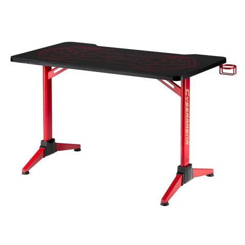 Maclean Biurko gamingowe RGB Led NanoRS, czarne, duże, 100kg max, wysokość 760mm, RS163