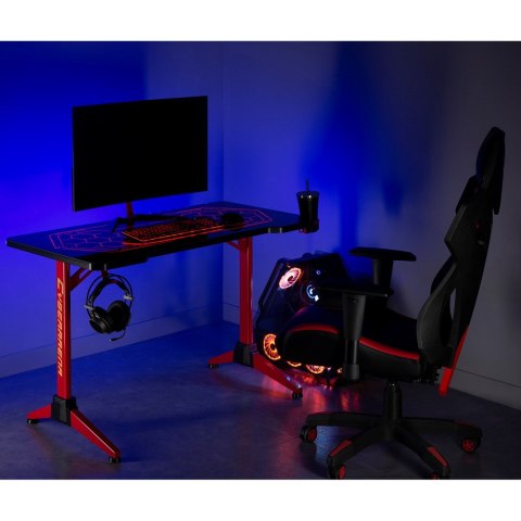 Maclean Biurko gamingowe RGB Led NanoRS, czarne, duże, 100kg max, wysokość 760mm, RS163