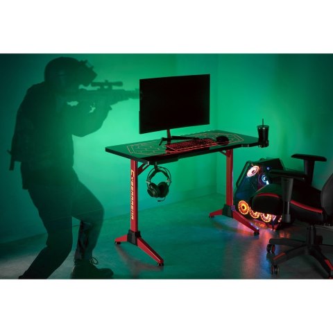 Maclean Biurko gamingowe RGB Led NanoRS, czarne, duże, 100kg max, wysokość 760mm, RS163
