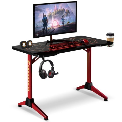 Maclean Biurko gamingowe RGB Led NanoRS, czarne, duże, 100kg max, wysokość 760mm, RS163