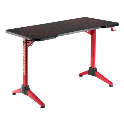 Maclean Biurko gamingowe RGB Led NanoRS, czarne, duże, 100kg max, wysokość 760mm, RS163