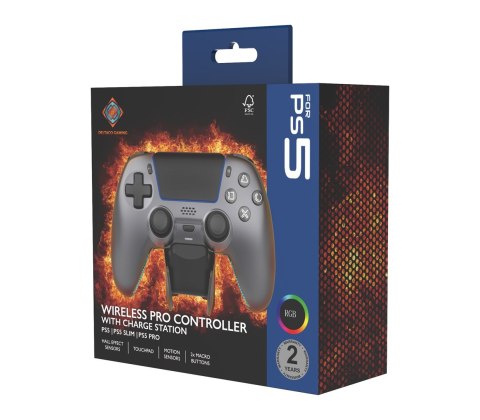 No name Deltaco Gaming GAM-199-STEELGRAY kontroler gier Szary, Metaliczny, Stal Bluetooth/USB Gamepad PlayStation 5, Android, iOS