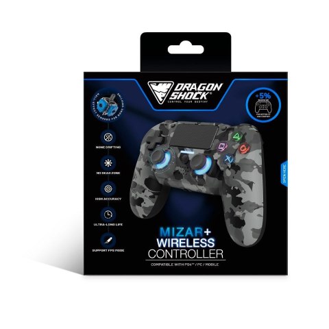 No name Dragonshock Mizar+ Czarny, Szary, Kamuflaż Bluetooth Gamepad Analogowa/Cyfrowa PC, PlayStation 4, Android