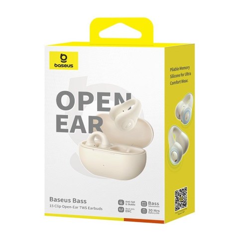 Baseus Słuchawki powietrzne Baseus Bass 15 Clip Open-Ear (biały)
