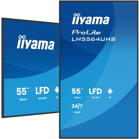 IIYAMA Ekran płaski iiyama LH5564UHS-B1AG 55 IN LCD UHD - Płaski ekran - 139,7 cm