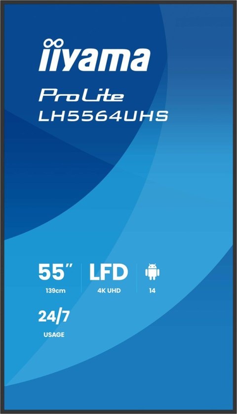 IIYAMA Ekran płaski iiyama LH5564UHS-B1AG 55 IN LCD UHD - Płaski ekran - 139,7 cm