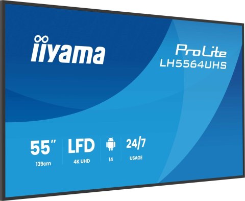 IIYAMA Ekran płaski iiyama LH5564UHS-B1AG 55 IN LCD UHD - Płaski ekran - 139,7 cm