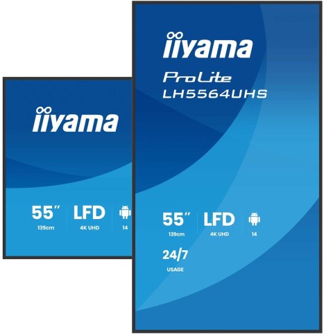 IIYAMA Ekran płaski iiyama LH5564UHS-B1AG 55 IN LCD UHD - Płaski ekran - 139,7 cm
