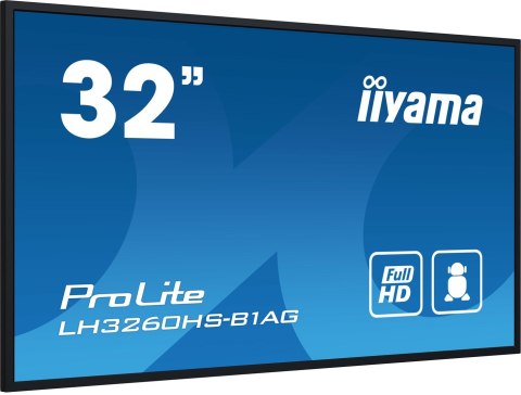 IIYAMA Monitor wielkoformatowy iiyama LH3260HS-B1AG A 80cm (31.5") LED Wi-Fi 500 cd/m2 Full HD Android 11 24/7 Czarna