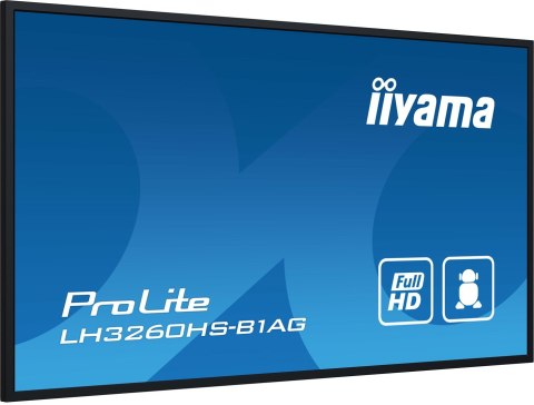 IIYAMA Monitor wielkoformatowy iiyama LH3260HS-B1AG A 80cm (31.5") LED Wi-Fi 500 cd/m2 Full HD Android 11 24/7 Czarna