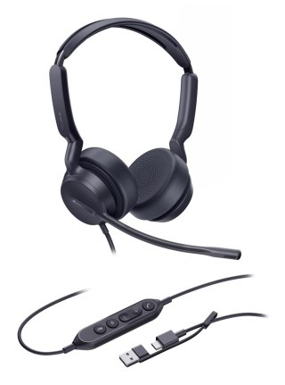 Yealink Yealink UH42 Dual UC USB-C/A Zestaw słuchawkowy Przewodowa Opaska na głowę Połączenia/muzyka USB Type-C / USB Type-A Czarny