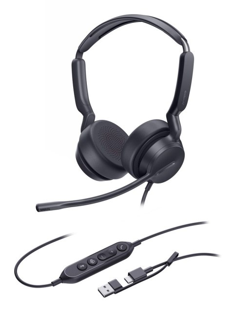 Yealink Yealink UH42 Dual Teams USB-C/A Zestaw słuchawkowy Przewodowa Opaska na głowę Połączenia/muzyka USB Type-C / USB Type-A Czarny