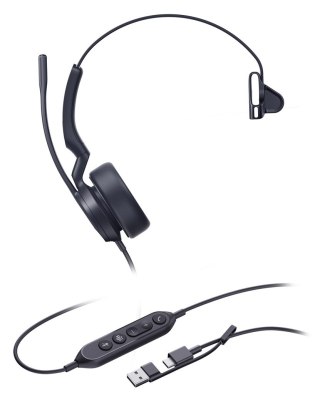 Yealink Yealink UH44 Mono Teams USB-C/A Zestaw słuchawkowy Przewodowa Opaska na głowę Biuro/centrum telefoniczne USB Type-C / USB Type-A