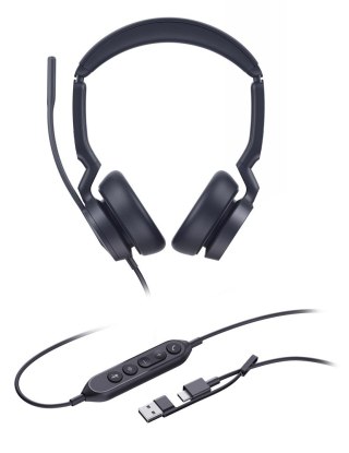 Yealink Yealink UH46 Dual UC USB-C/A Zestaw słuchawkowy Przewodowa Opaska na głowę Biuro/centrum telefoniczne USB Type-C / USB Type-A Cz