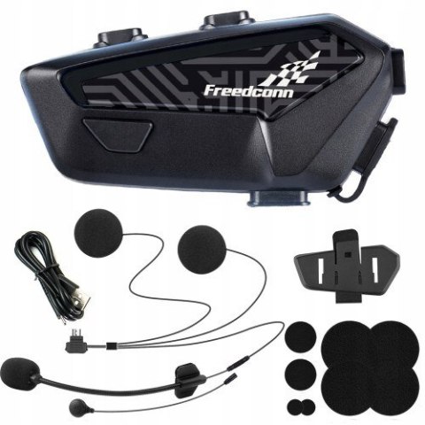FreedConn Interkom motocyklowy FreedConn F1 Plus V2 EU BT 5.4+EDR zasięg do 500m MÓWI PO POLSKU
