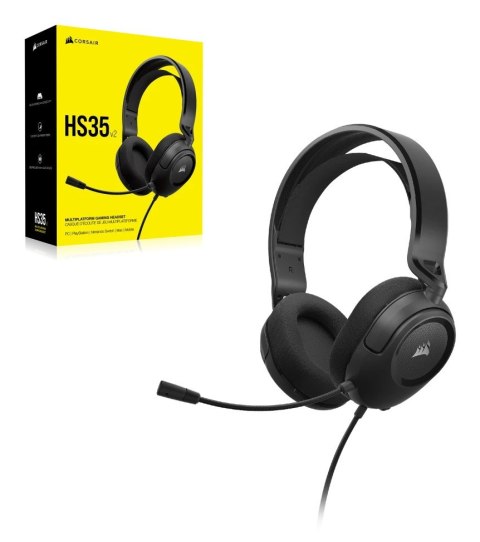 Corsair Zestaw słuchawkowy Corsair HS35 v2 Carbon Gaming Przewodowe (Czarne)