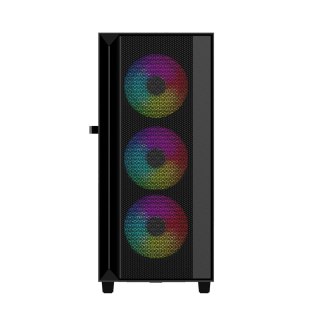 GEMBIRD GEMBIRD OBUDOWA FORNAX 4000 MIDI-TOWER (2X USB 3.0, 1X USB 2.0, HD AUDIO, SZKLANY PANEL BOCZNY, PODŚWIETLENIE ARGB) CZARNA