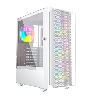 GEMBIRD GEMBIRD OBUDOWA FORNAX 4000W MIDI-TOWER (2X USB 3.0, 1X USB 2.0, HD AUDIO, SZKLANY PANEL BOCZNY, PODŚWIETLENIE ARGB) BIAŁA