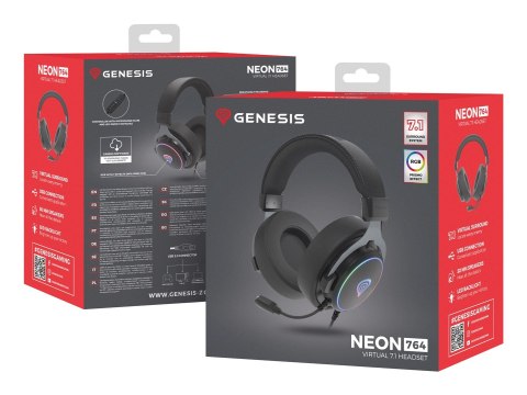 GENESIS GENESIS NSG-2169 słuchawki/zestaw słuchawkowy Przewodowa Opaska na głowę Gaming USB Typu-A Czarny