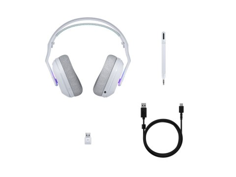 Logitech Logitech G G522 Lightspeed Zestaw słuchawkowy Bezprzewodowy Opaska na głowę Gaming USB Type-C Bluetooth Biały