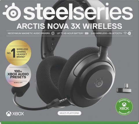 SteelSeries Słuchawki Steelseries Arctis Nova 3X Wireless for Xbox, czarne