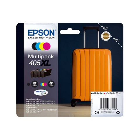 Epson Epson 405XL DURABrite Ultra nabój z tuszem 1 szt. Oryginalny Wysoka (XL) wydajność Czarny, Cyjan, Purpurowy, Żółty