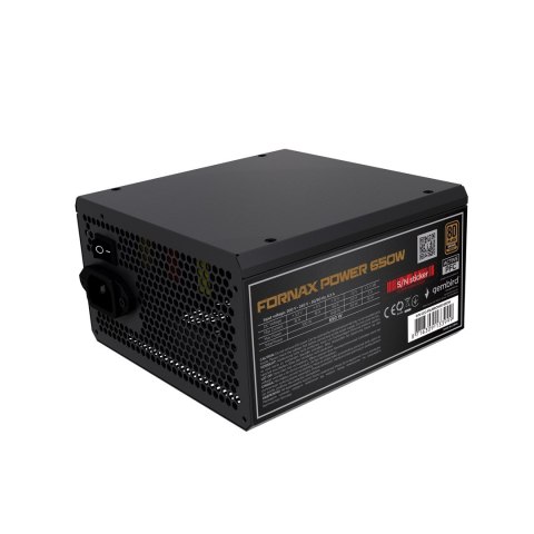 GEMBIRD GEMBIRD ZASILACZ KOMPUTEROWY FORNAX POWER 650W 80+BRONZE ATX, 650W, AKTYWNE PFC, 12CM WENTYLATOR