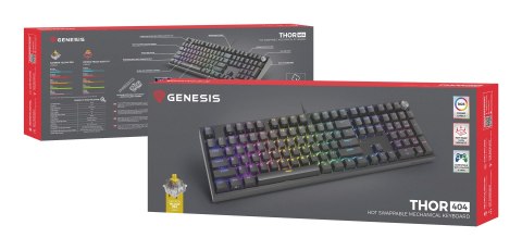 GENESIS Klawiatura GENESIS THOR 404 USB QWERTY Angielski Czarny