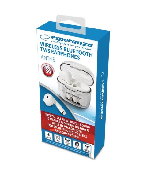 Esperanza ESPERANZA SŁUCHAWKI DOUSZNE BLUETOOTH TWS ANTHE WHITERDERA EH237W