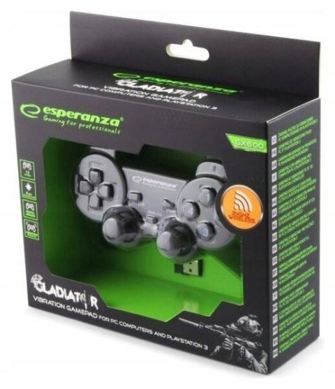 Esperanza Gamepad bezprzewodowy Esperanza EGG108K (PC, PS3; kolor czarny)