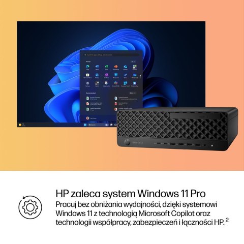 Hewlett-Packard HP EliteDesk 8 SFF G1i AI Intel Core Ultra 5 235 16 GB DDR5-SDRAM 512 GB SSD Windows 11 Pro PC AI PC Czarny