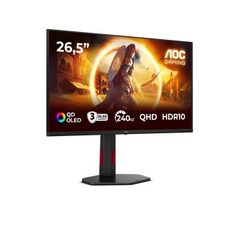 AOC AOC G4 Q27G4ZDR monitor komputerowy 67,3 cm (26.5") 2560 x 1440 px Quad HD QD-OLED Czarny, Czerwony