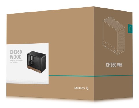 DEEPCOOL DeepCool CH260 WOOD Micro Tower Czarny, Drewno