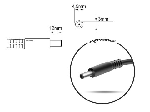 MITSU Ładowarka / zasilacz mitsu 19.5v 4.62a (4.5x3.0 pin) - dell 90W