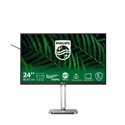Philips Philips 5000 series 24B2G5200/00 monitor komputerowy 60,5 cm (23.8") 1920 x 1080 px Full HD LCD Antracyt