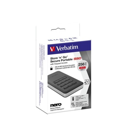 Verbatim Verbatim Store'n'Go 256 GB USB Type-C 3.2 Gen 1 (3.1 Gen 1) Czarny, Srebrny