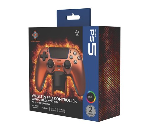 No name Deltaco Gaming GAM-199-ORANGECOPPER kontroler gier Pomarańczowy, Brąz Bluetooth/USB Gamepad PlayStation 5, PC, Android, iOS